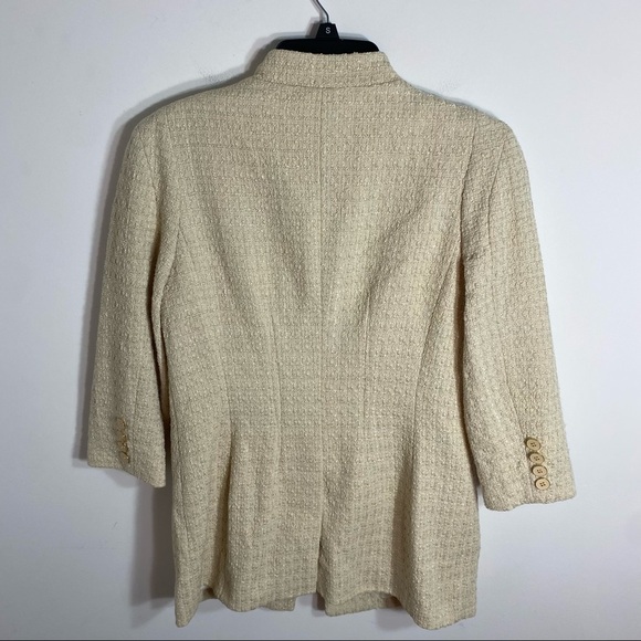 Etcetera Ivory Blazer Women’s Sz 10 Single Button Jacket - Picture 6 of 7